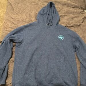 men’s blue ariat hoodie L